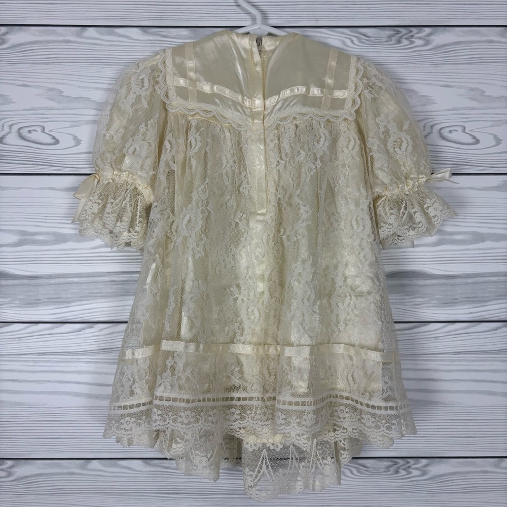 Vintage Jessica McClintock for Gunne Sax Victorian Lace Pageant Gown Girls 2T - Picture 4 of 8